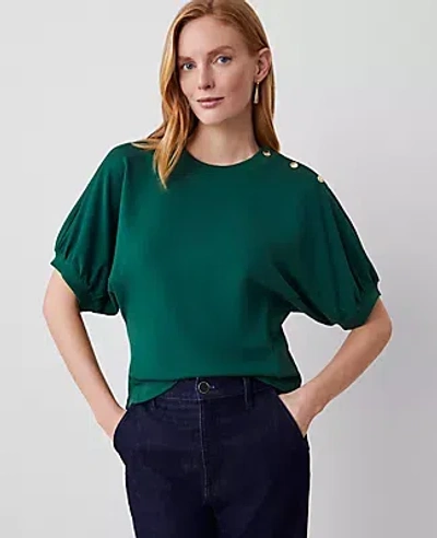 Ann Taylor Ponte Dolman Top In Fresh Evergreen