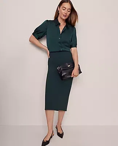 Ann Taylor Ponte Pencil Skirt In Gold