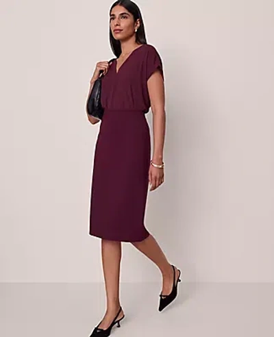 Ann Taylor Ponte Pencil Skirt In Purple