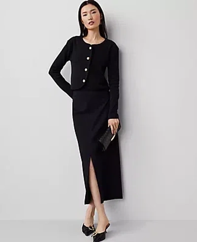 Ann Taylor Ponte Pocket Maxi Skirt In Black
