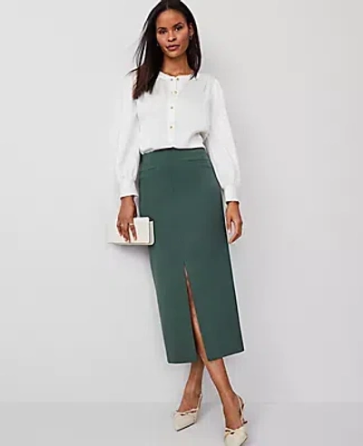 Ann Taylor Ponte Pocket Maxi Skirt In Dried Cilantro