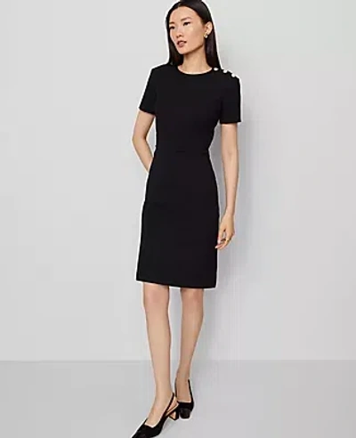 Ann Taylor Ponte Sheath Dress In Black