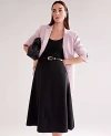 Ann Taylor Ponte Sleeveless Midi Dress In Black