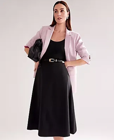 Ann Taylor Ponte Sleeveless Midi Dress In Black