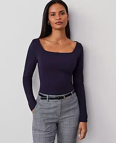 Ann Taylor Ponte Square Neck Top In Night Sky