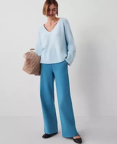 Ann Taylor Ponte Straight Leg Pant In Balmy Blue