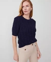 Ann Taylor Popcorn Stitch Sweater Tee In Night Sky