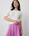 Ann Taylor Popcorn Stitch Sweater Tee In Winter White