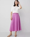 Ann Taylor Poplin Gored Midi Skirt In Orchid Glow