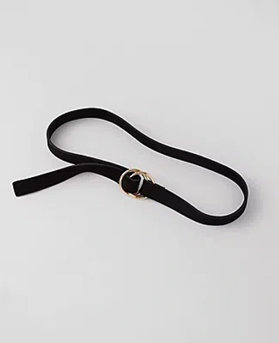 Ann Taylor Pull Through Ring Suede Belt In Black
