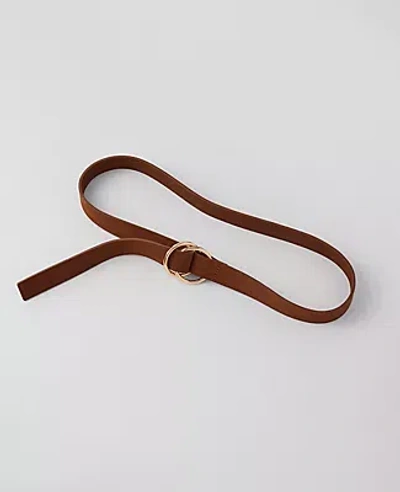Ann Taylor Pull Through Ring Suede Belt In Milk Chocolate Brown