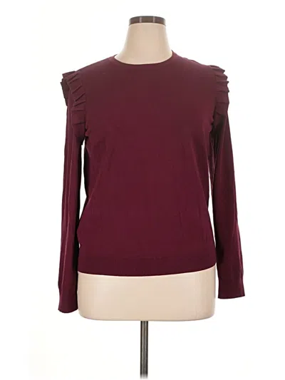 Pre-owned Ann Taylor Pullover Sweater In Burgundy