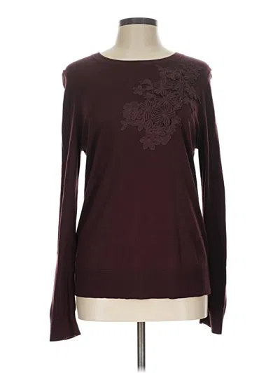 Pre-owned Ann Taylor Pullover Sweater In Burgundy