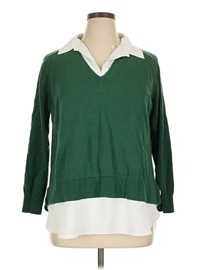 Pre-owned Ann Taylor Pullover Sweater In Green