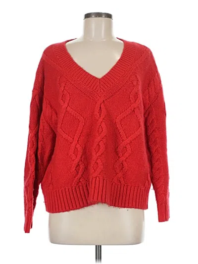 Pre-owned Ann Taylor Pullover Sweater In Red
