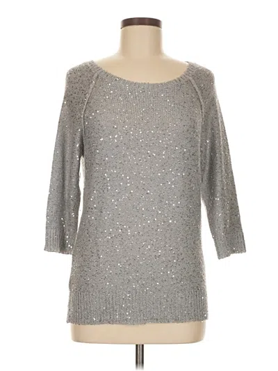 Pre-owned Ann Taylor Pullover Sweater In Silver