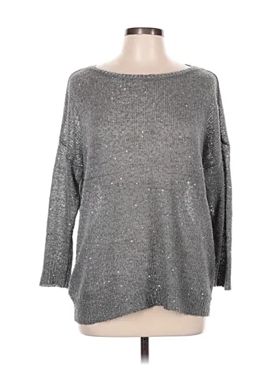 Pre-owned Ann Taylor Pullover Sweater In Silver