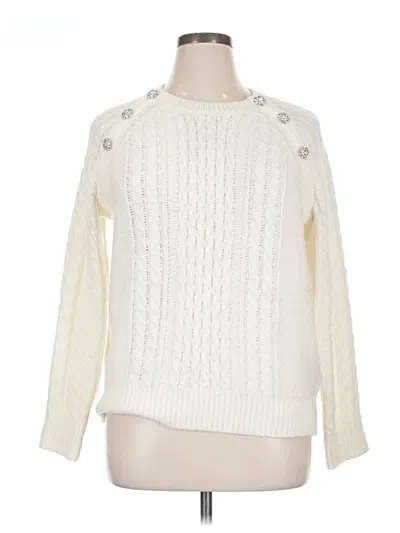 Pre-owned Ann Taylor Pullover Sweater In White
