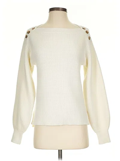 Pre-owned Ann Taylor Pullover Sweater In White