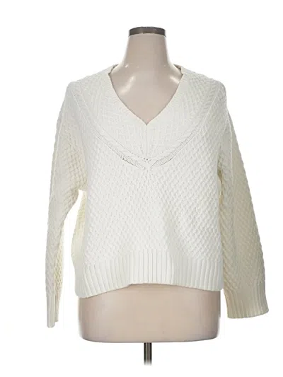 Pre-owned Ann Taylor Pullover Sweater In White