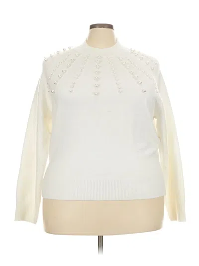 Pre-owned Ann Taylor Pullover Sweater In White
