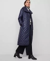 Ann Taylor Petite Quilted Drape Collar Belted Puffer Coat In Night Sky
