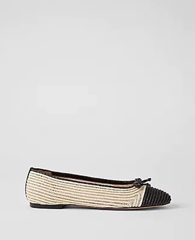 Ann Taylor Raffia Ballet Flats In Natural