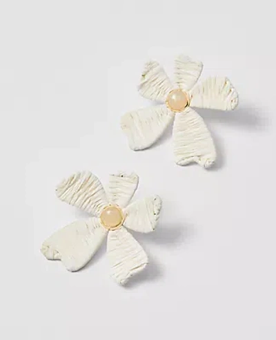 Ann Taylor Raffia Flower Stud Earrings