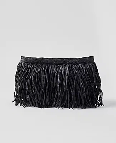 Ann Taylor Raffia Fringe Clutch