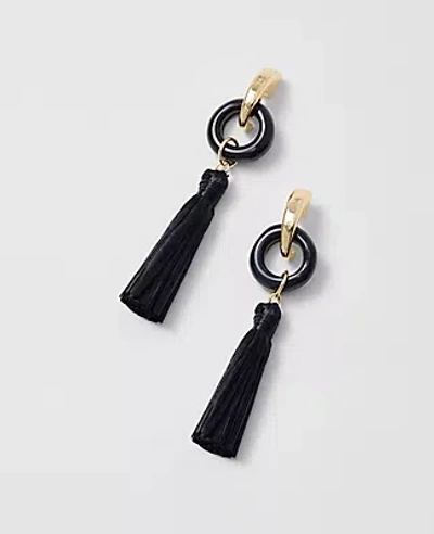 Ann Taylor Raffia Tassel Drop Earrings