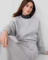 Ann Taylor Raglan Sweatshirt In Grey Cloud Heather