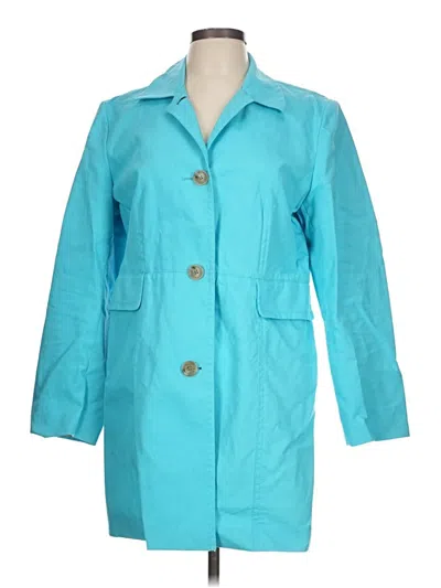 Pre-owned Ann Taylor Raincoat In Blue