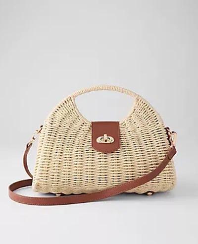 Ann Taylor Rattan Crossbody Bag In Brown