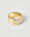 Ann Taylor Rectangular Stone Chunky Ring In Goldtone