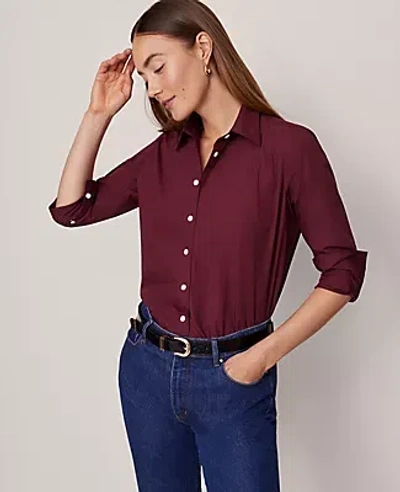 Ann Taylor Relaxed Perfect Shirt In Brown