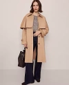 Ann Taylor Removable Cape Trench Coat In Brown
