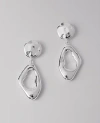 Ann Taylor Rhombus Drop Earrings In Silvertone