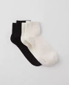 Ann Taylor Ribbed Ankle Sock Set In Black