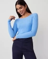 Ann Taylor Ribbed Boatneck Sweater In Clear Skies