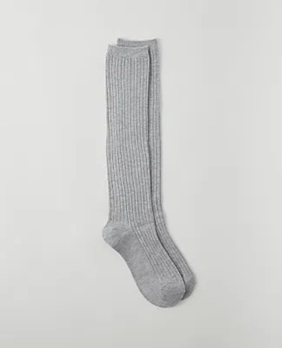 Ann Taylor Ribbed Boot Socks In Heather Grey