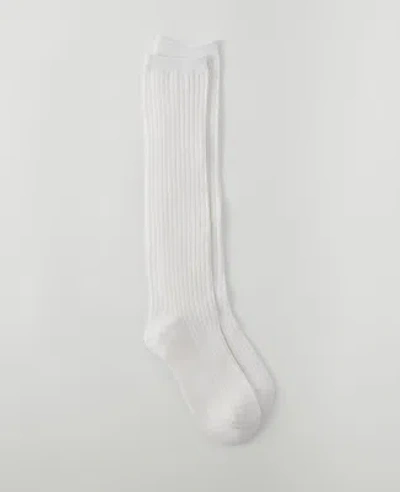 Ann Taylor Ribbed Boot Socks In Whisper White