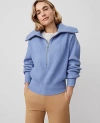 Ann Taylor Ribbed Half Zip Sweater In Whimsical Peri