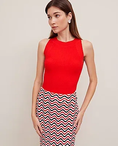 Ann Taylor Ribbed Halter Sweater Shell Top
