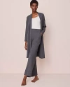 Ann Taylor Ribbed Lounge Duster In Gray