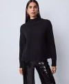 Ann Taylor Ribbed Mock Neck Sweater In Black