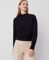 Ann Taylor Ribbed Mock Neck Wedge Sweater In Black