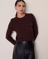 Ann Taylor Ribbed Pocket Sweater In Brown