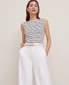 Ann Taylor Petite Ribbed Sleeveless Button Top