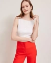 Ann Taylor Petite Ribbed Sleeveless Button Top