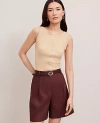 Ann Taylor Petite Ribbed Sleeveless Button Top